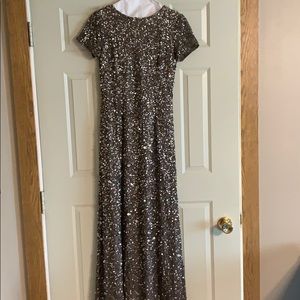 Adrianna Papell Sequin Scoop Back Formal Dress